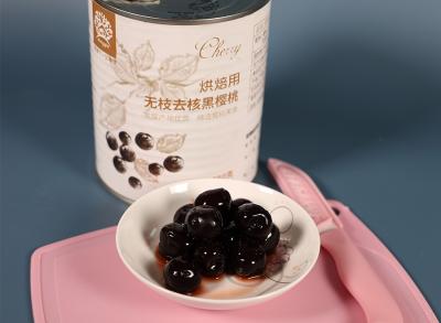 Cereza negra enlatada sin ramas ni semillas